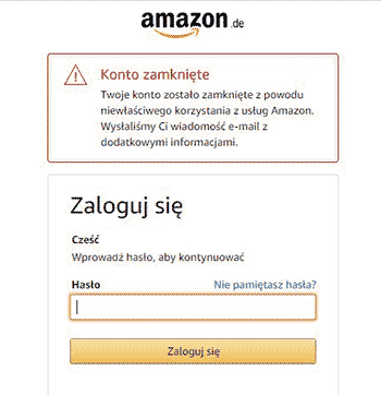 Blokada konta firmy w Amazon